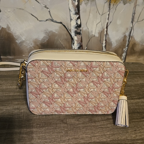Michael Kors Pink and Cream Crossbody Bag